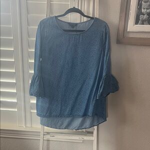 John Mark Blue Blouse with Subtle Pattern